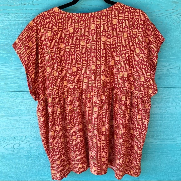 SAVANNA JANE EMBROIDERED BOHO TOP V- NECK SHOULDER SLEEVES SIZE 1X - Picture 10 of 12